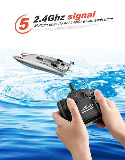 High-Speed RC Racing Boat – Waterproof Remote Control Speedboat Toy