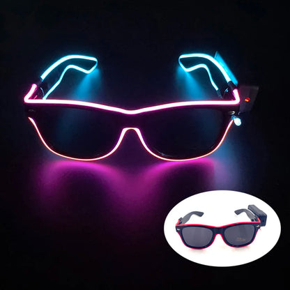 Neon LED Festival Glasses – Light Up Rave Sunglasses for Music Festivals, Clubs & Party Events