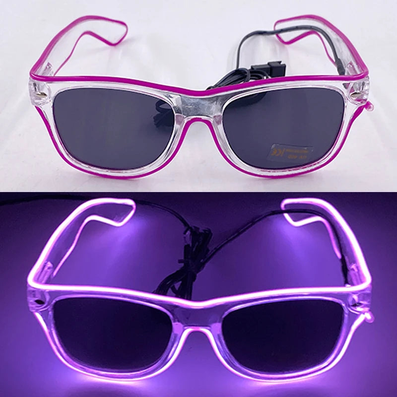 LED Rave Cosplay Glasses – Neon Light Up Festival Goggles for Music Festivals, DJ Parties & Clubs