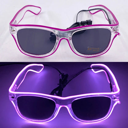 LED Rave Cosplay Glasses – Neon Light Up Festival Goggles for Music Festivals, DJ Parties & Clubs