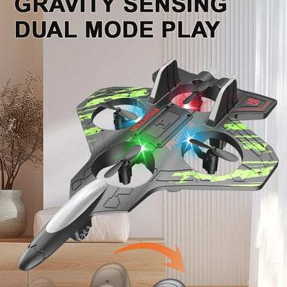 LED Remote Control Fighter Plane – 2.4G RC Foam Glider with Stunt Flight