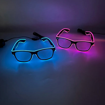 LED Rave Cosplay Glasses – Neon Light Up Festival Goggles for Music Festivals, DJ Parties & Clubs
