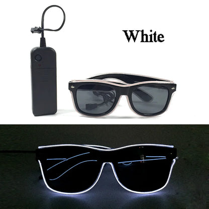 Rainbow LED Festival Glasses – Futuristic Light Up DJ Sunglasses for Raves, Concerts & Night Parties