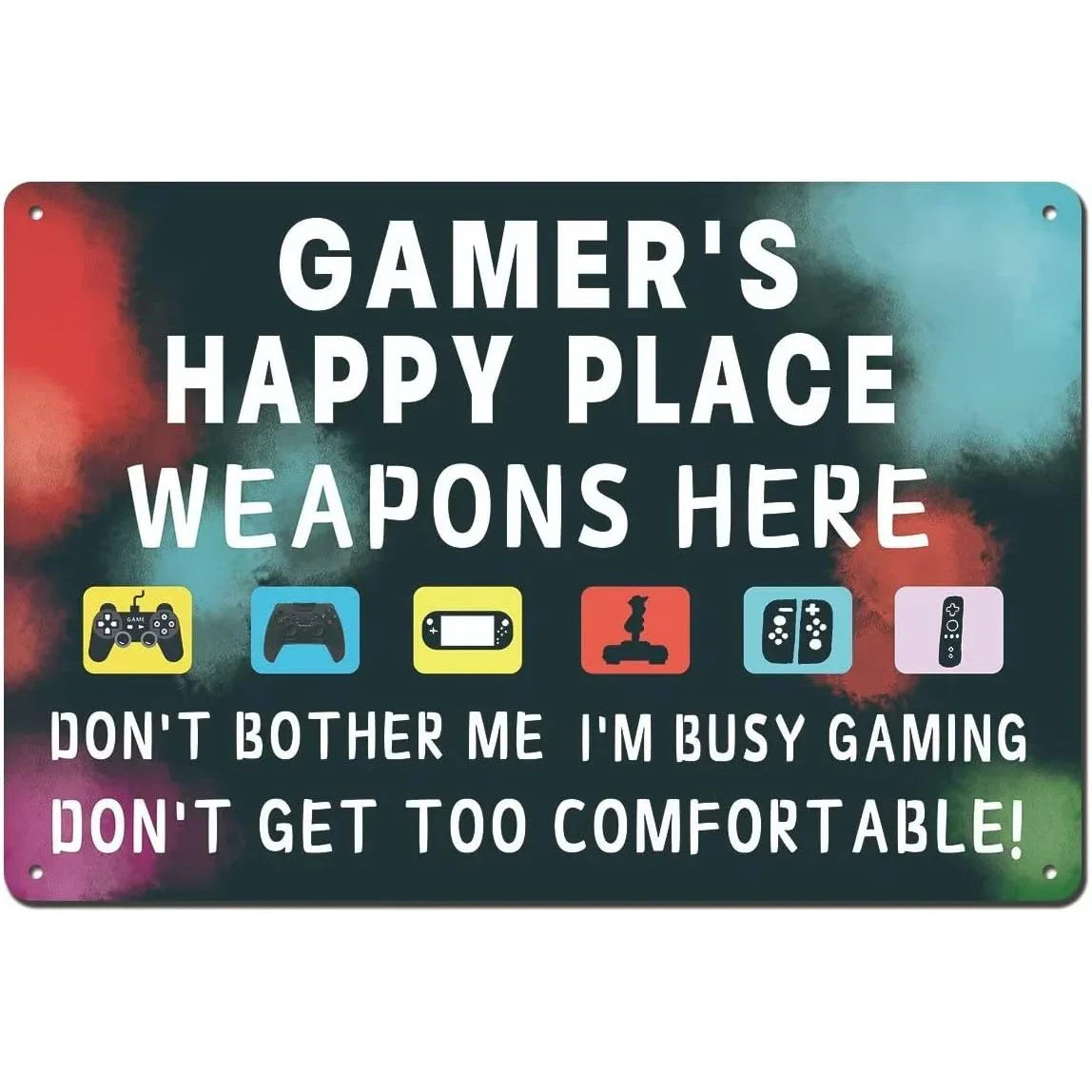 Gaming Room Metal Wall Sign – Retro Gamer Decor for Bedroom or Game Room