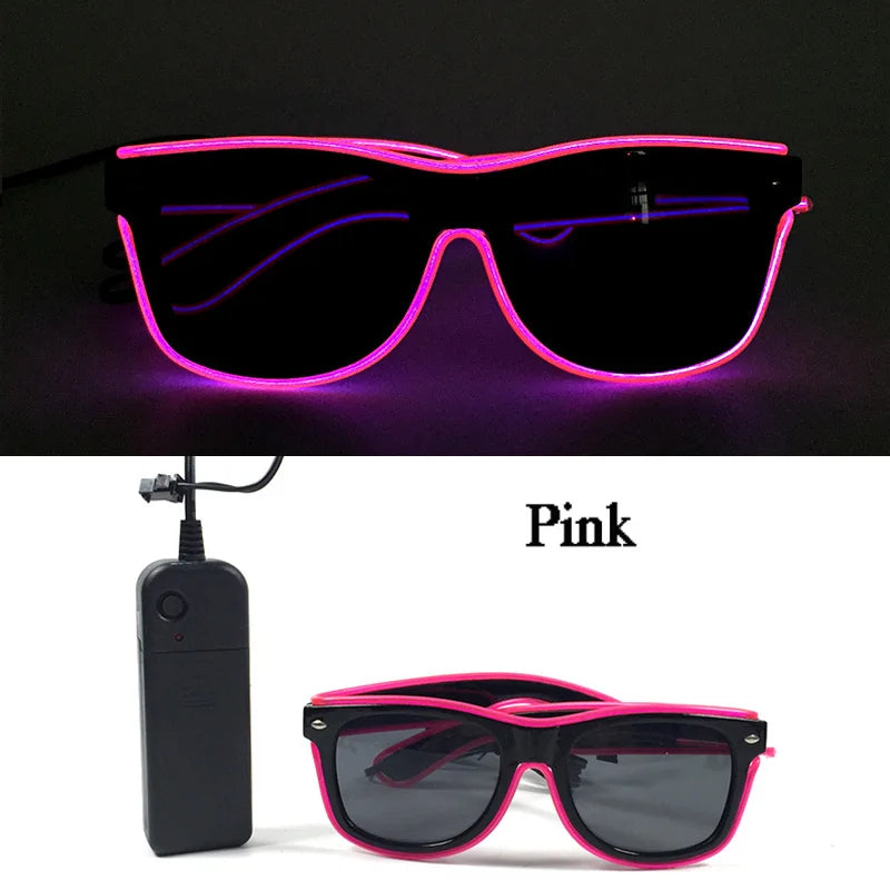 Neon LED Festival Glasses – Light Up Party Sunglasses for Music Festivals, Clubs & Night Events