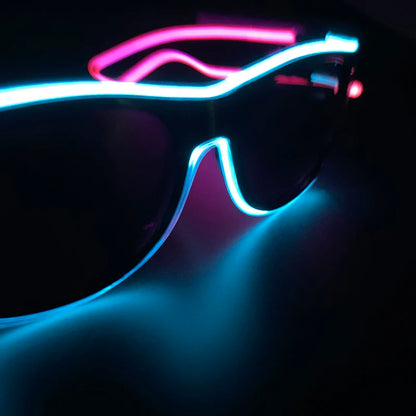 Wireless LED Festival Sunglasses – Glow Party UV400 Light Up Glasses for Rave Festivals & Night Events