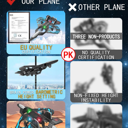 LED Remote Control Fighter Plane – 2.4G RC Foam Glider with Stunt Flight