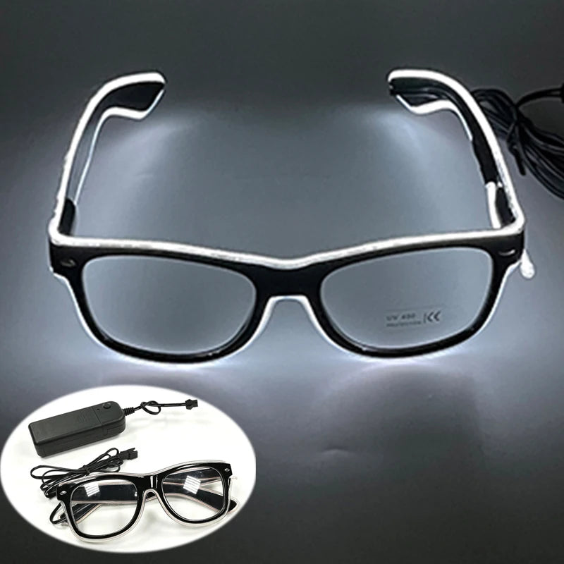 LED Rave Cosplay Glasses – Neon Light Up Festival Goggles for Music Festivals, DJ Parties & Clubs