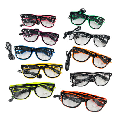 LED Rave Cosplay Glasses – Neon Light Up Festival Goggles for Music Festivals, DJ Parties & Clubs