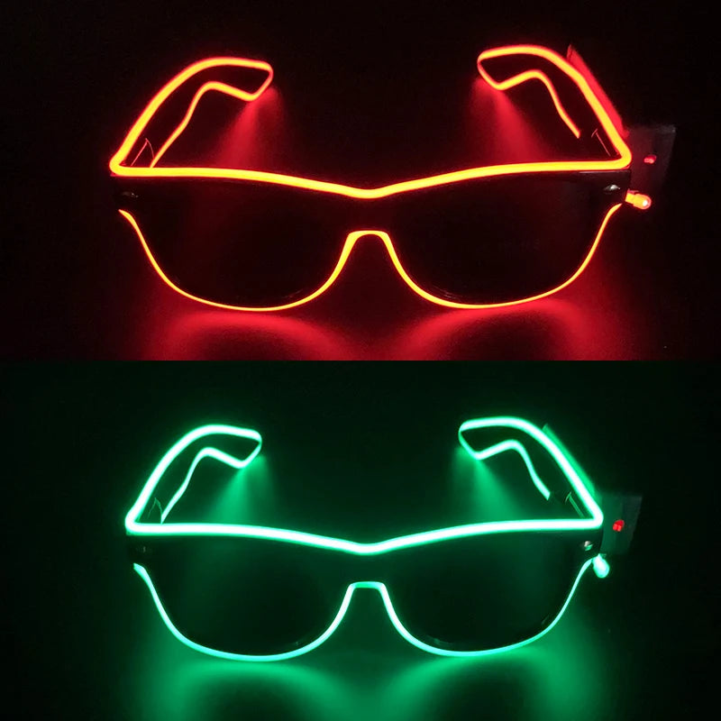 Neon LED Festival Glasses – Light Up Rave Sunglasses for Music Festivals, Clubs & Party Events