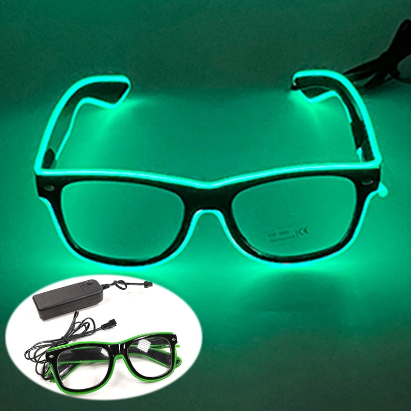 LED Rave Cosplay Glasses – Neon Light Up Festival Goggles for Music Festivals, DJ Parties & Clubs