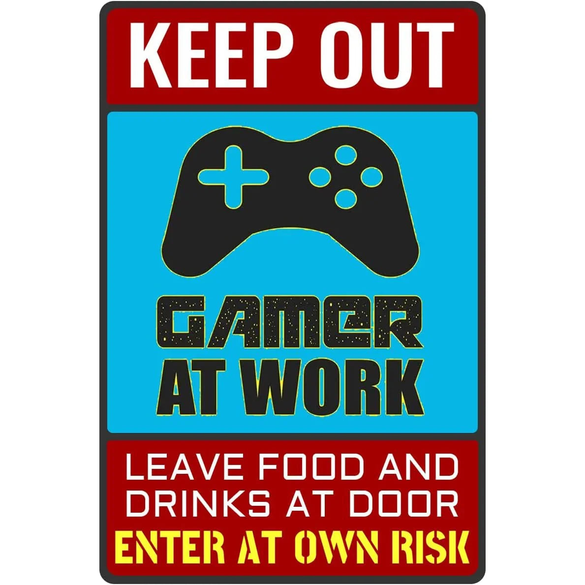Gaming Room Metal Wall Sign – Retro Gamer Decor for Bedroom or Game Room