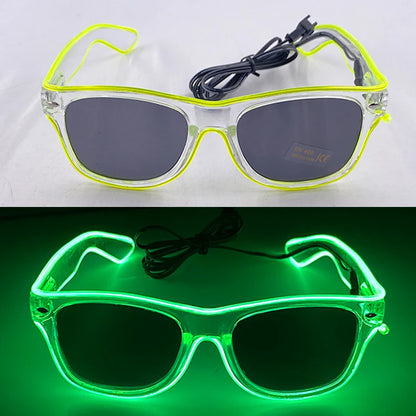 LED Rave Cosplay Glasses – Neon Light Up Festival Goggles for Music Festivals, DJ Parties & Clubs