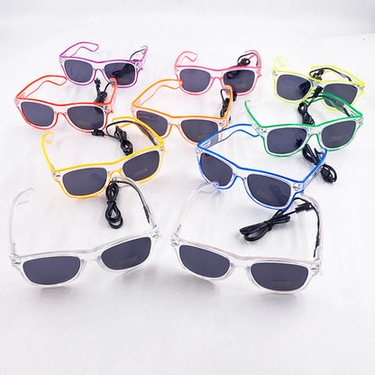 LED Rave Cosplay Glasses – Neon Light Up Festival Goggles for Music Festivals, DJ Parties & Clubs
