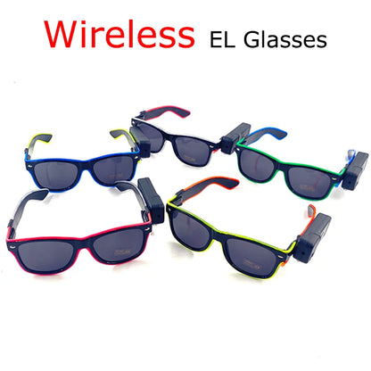 Wireless LED Festival Sunglasses – Glow Party UV400 Light Up Glasses for Rave Festivals & Night Events