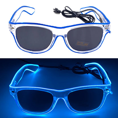 LED Rave Cosplay Glasses – Neon Light Up Festival Goggles for Music Festivals, DJ Parties & Clubs