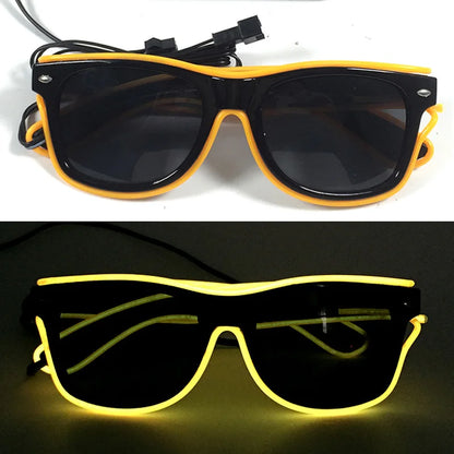 LED Rave Cosplay Glasses – Neon Light Up Festival Goggles for Music Festivals, DJ Parties & Clubs