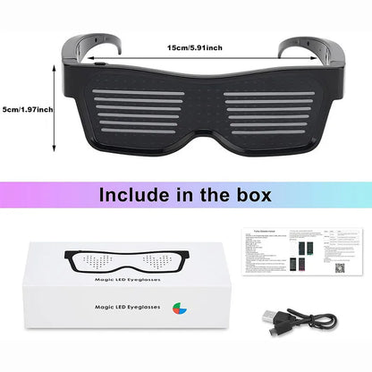LED Smart Glasses – Bluetooth App Control LED Display Glasses for Music Festivals, Raves & Summer Parties