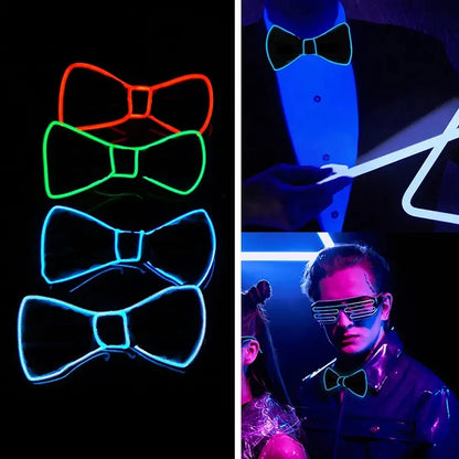 LED Light Up Bow Tie – Neon Glowing Party Bow Tie for Festivals, Raves & Nightclub Events