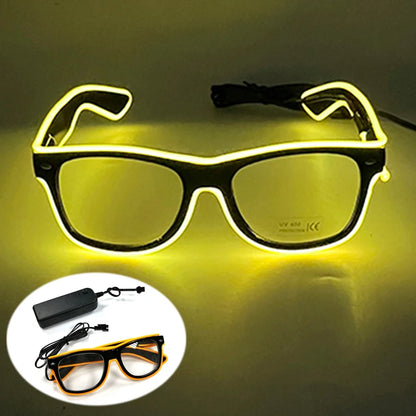 LED Rave Cosplay Glasses – Neon Light Up Festival Goggles for Music Festivals, DJ Parties & Clubs