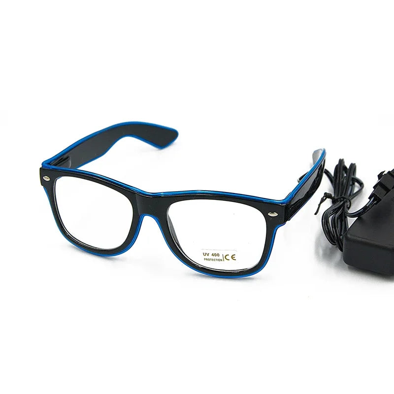 EL Wire LED Festival Glasses – Flashing Light Up Party Sunglasses for Rave Festivals & Night Events