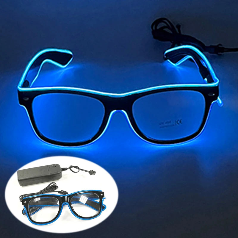 LED Rave Cosplay Glasses – Neon Light Up Festival Goggles for Music Festivals, DJ Parties & Clubs