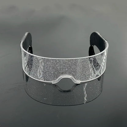 Rainbow LED Festival Glasses – Futuristic Light Up DJ Sunglasses for Raves, Concerts & Night Parties