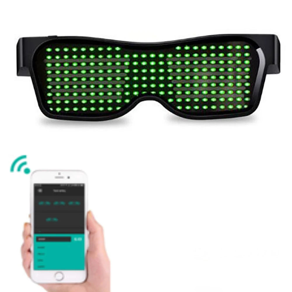LED Smart Glasses – Bluetooth App Control LED Display Glasses for Music Festivals, Raves & Summer Parties