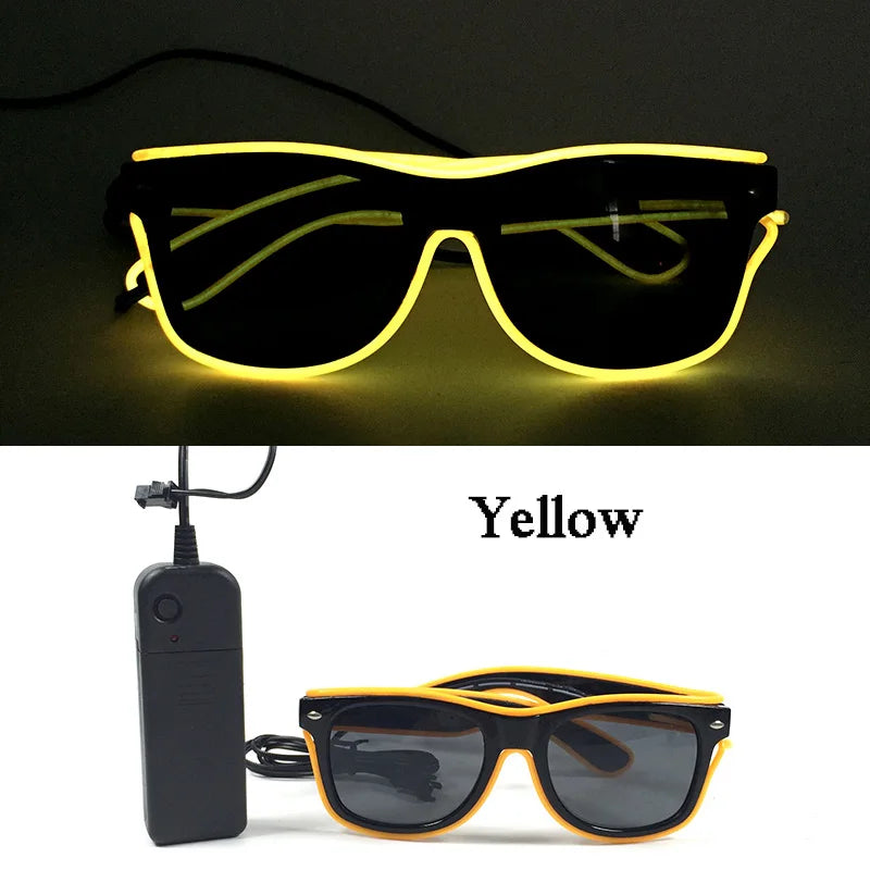 Neon LED Festival Glasses – Light Up Party Sunglasses for Music Festivals, Clubs & Night Events