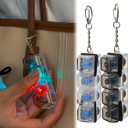 LED Mechanical Key Keychain – Light-Up Keyboard Keycap Stress Relief Gadget