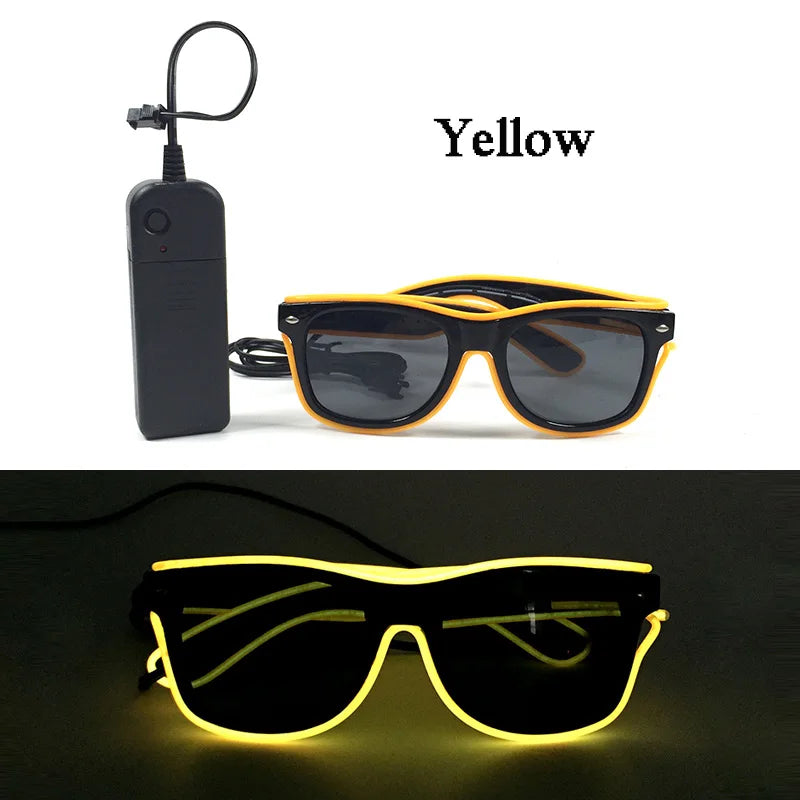 Rainbow LED Festival Glasses – Futuristic Light Up DJ Sunglasses for Raves, Concerts & Night Parties