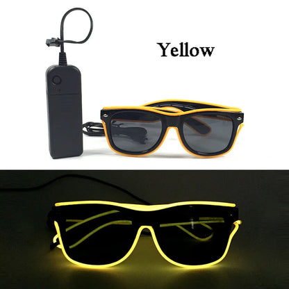 Rainbow LED Festival Glasses – Futuristic Light Up DJ Sunglasses for Raves, Concerts & Night Parties