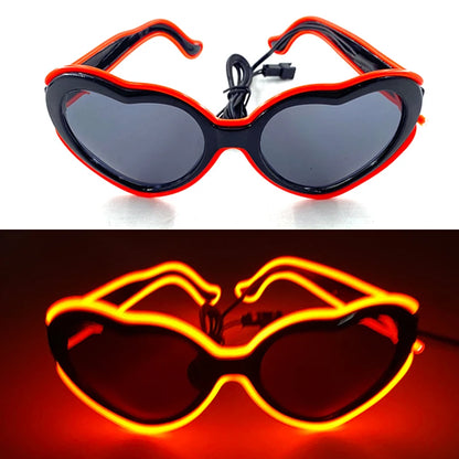 LED Heart Festival Glasses – Light Up Love Heart Sunglasses for Festivals, Parties & Bachelorette Events