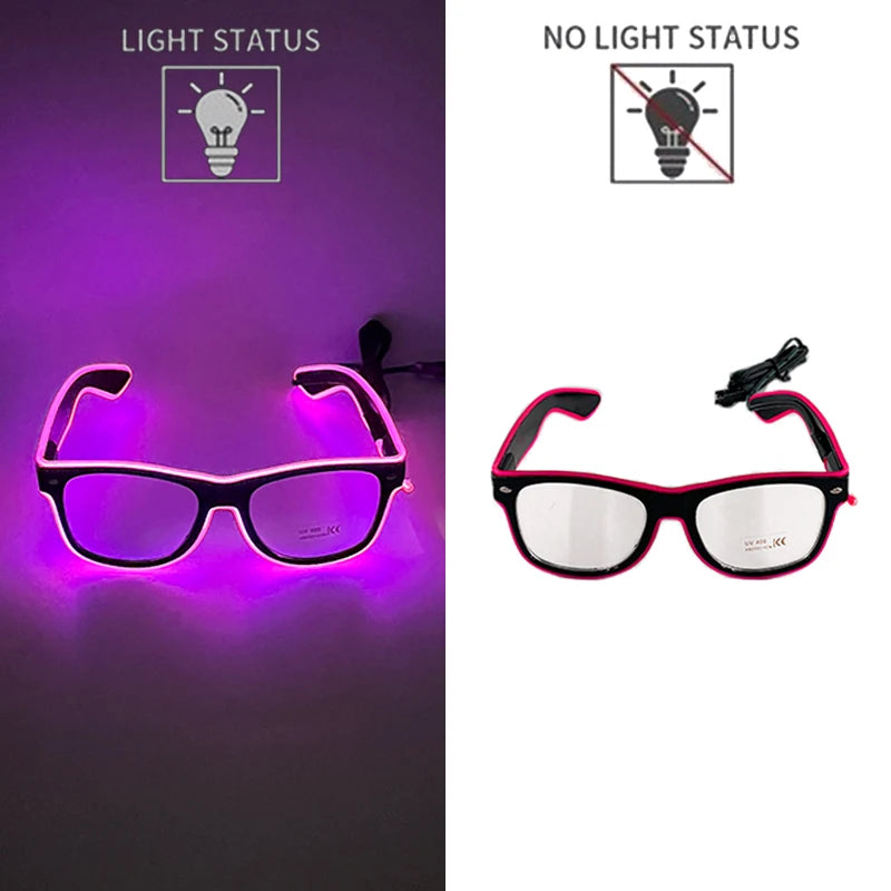 Neon LED Festival Glasses – Light Up Party Sunglasses for Music Festivals, Clubs & Night Events