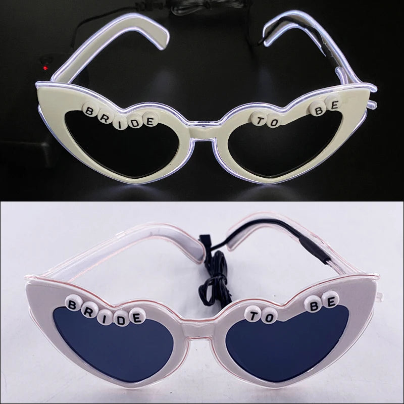 LED Heart Festival Glasses – Light Up Love Heart Sunglasses for Festivals, Parties & Bachelorette Events