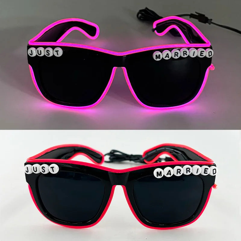 LED Heart Festival Glasses – Light Up Love Heart Sunglasses for Festivals, Parties & Bachelorette Events