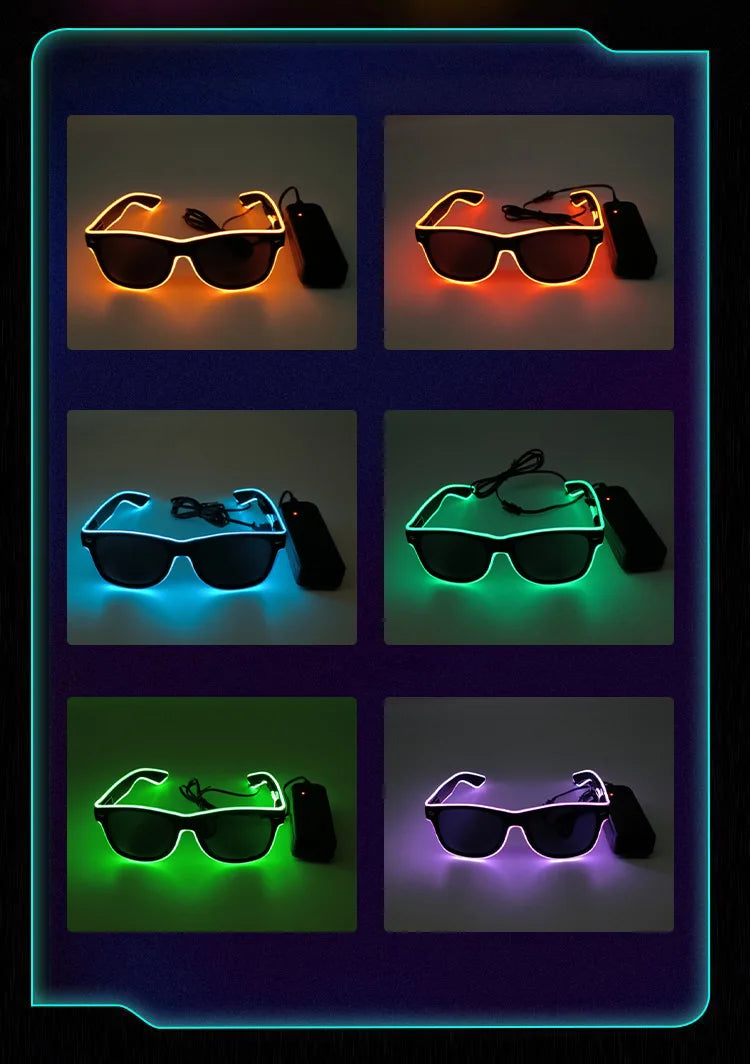LED Rave Glasses – Light Up Party Sunglasses for Music Festivals, Rave Events & Summer Parties