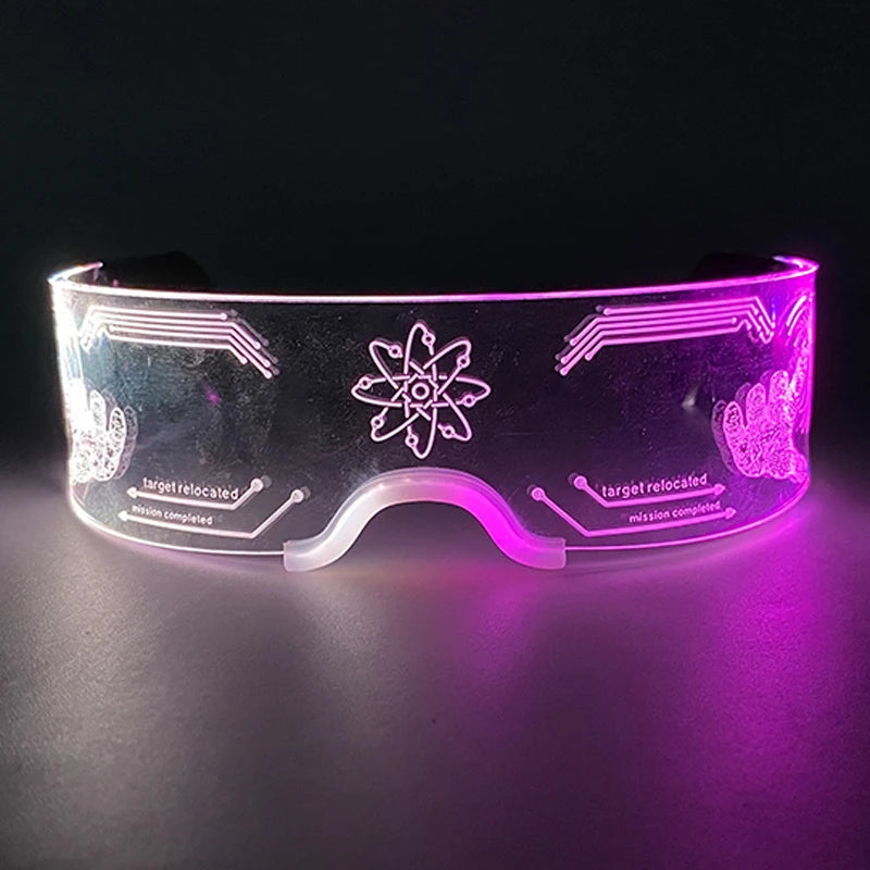 Rainbow LED Festival Glasses – Futuristic Light Up DJ Sunglasses for Raves, Concerts & Night Parties