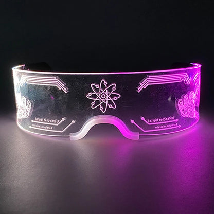 Rainbow LED Festival Glasses – Futuristic Light Up DJ Sunglasses for Raves, Concerts & Night Parties
